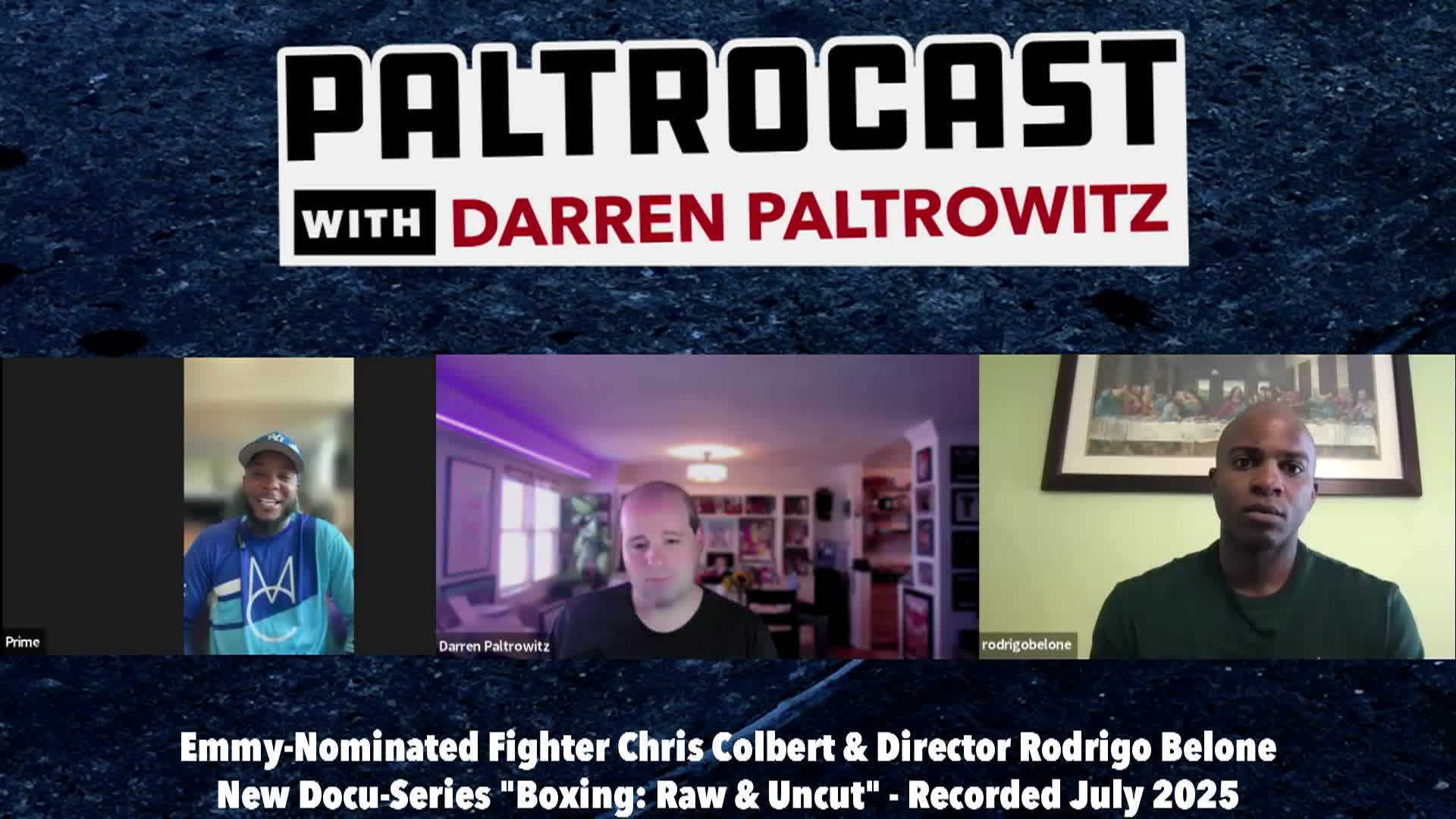 Thumbnail image for Paltrocast: boxer/producer Chris Colbert, director Rodrigo Belone and actor/dir Simon Phillips