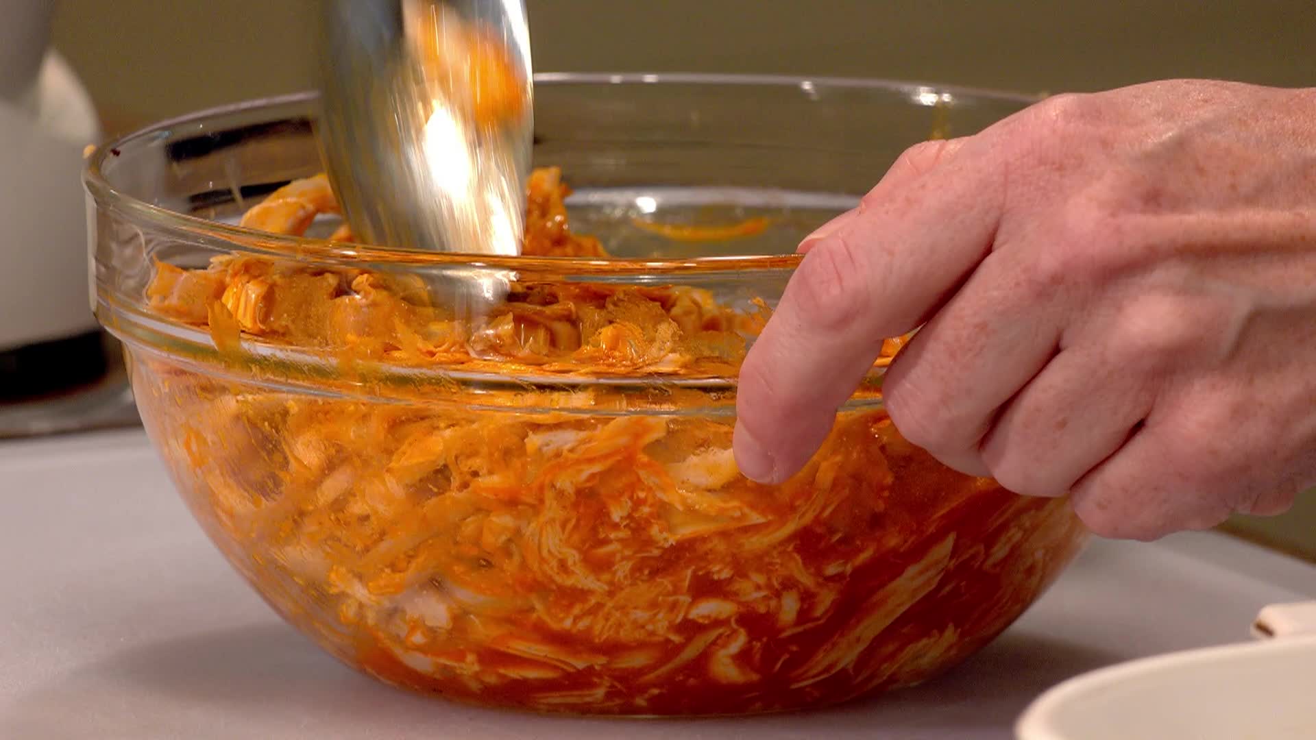 Thumbnail image for What's Cooking: Cooking Healthy Buffalo Chicken Dip and Zucchini Pizza Bit