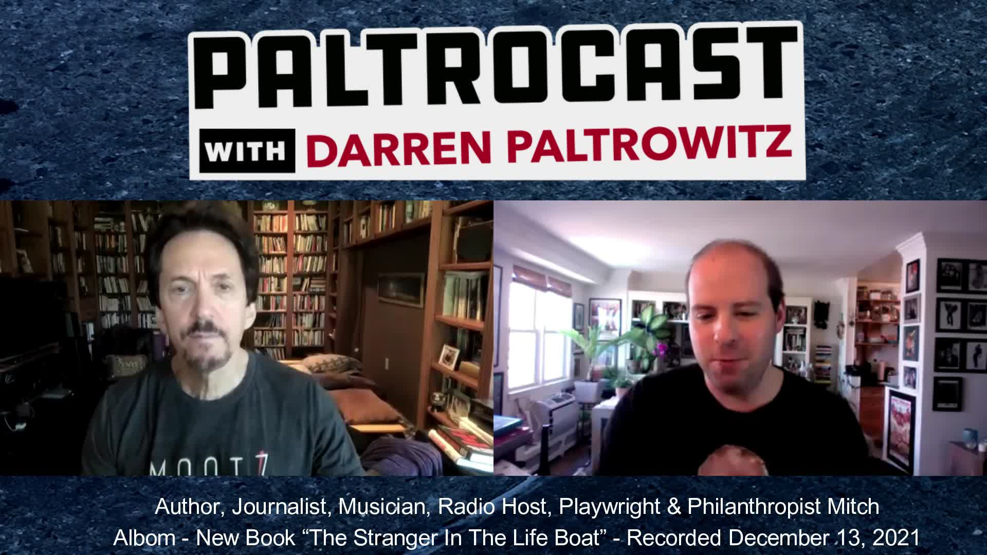 Thumbnail image for Paltrocast: author Mitch Albom, artist David Flores, and singer Joe Whiting